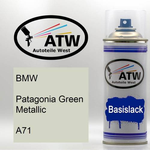 BMW, Patagonia Green Metallic, A71: 400ml Sprühdose, von ATW Autoteile West.